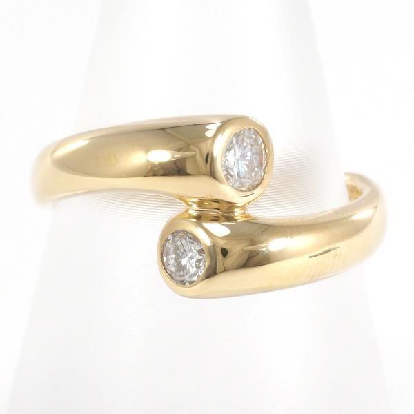 Unique Design 0.30ct Diamond Ring in K18 Yellow Gold for Women (Size 11)