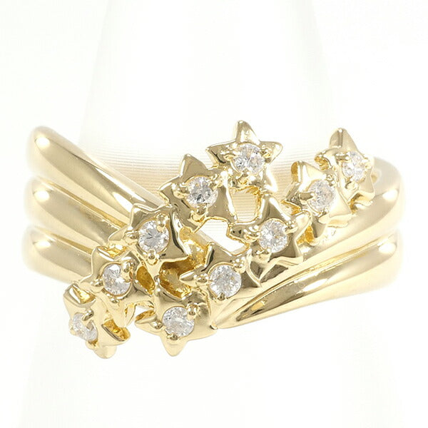 K18 18K Yellow Gold Ring with Diamond 0.15ct, Size 11, Total weight approximately 5.6g, Women's Jewelry