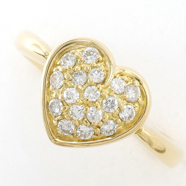 Heart Motif 0.33ct Diamond Ring Made with K18 Yellow Gold and Diamond for Women
