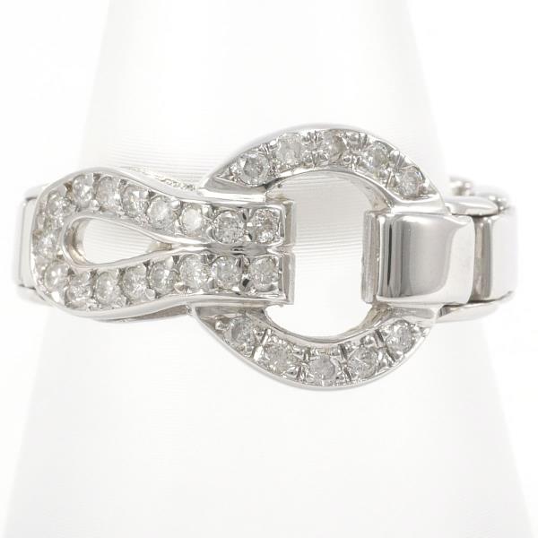 K18 18K White Gold Ring with Diamond, Size 12, Total weight approximately 4.5g, Women's Jewelry