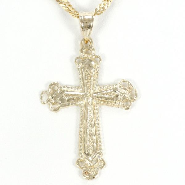 Cross Pendant Necklace Made with K14YG Gold for Women
