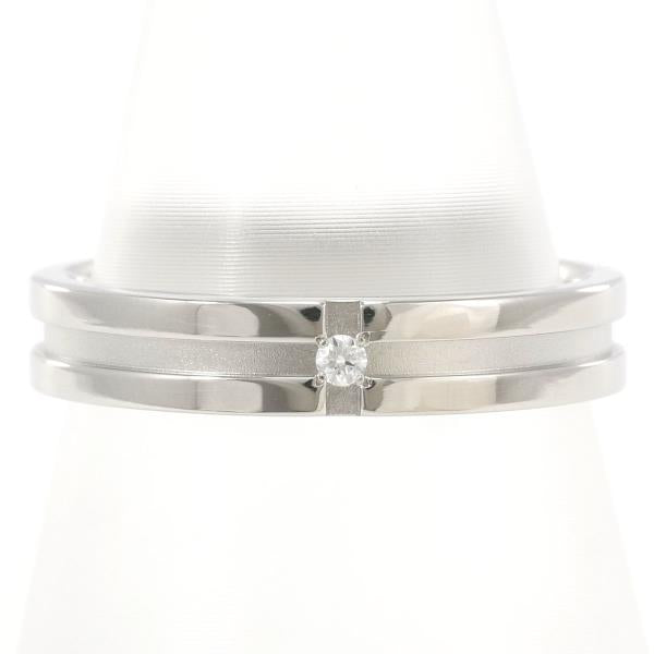 Wedding Ring, 1P, D0.02ct, Platinum PT950 with Diamonds, Size 12, Women's