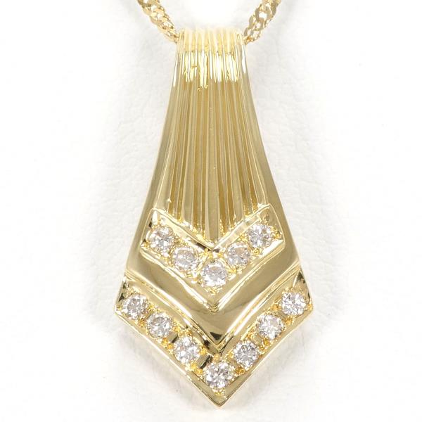 Elegant 18K Yellow Gold and Diamond Necklace, Approximately 39cm, for Women
