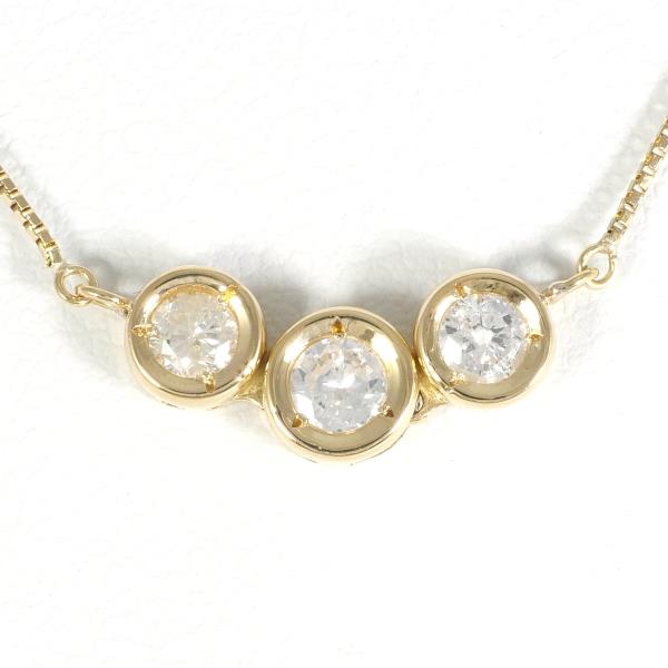 3P Necklace with 0.30ct Diamond in K18 Yellow Gold, Gold for Women (Used)