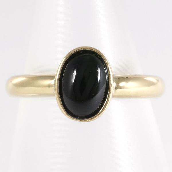[LuxUness]  K18 18K Yellow Gold Ring with Onyx, Size 9 (Used) for Ladies in Excellent condition