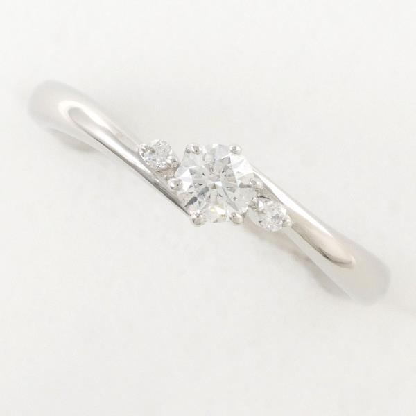 3P Ring with 0.13ct and 0.01ct Diamonds, Silver in Platinum PT900, Size 5 for Women (Used)