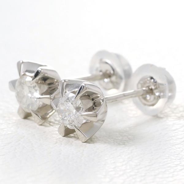 Platinum & Diamond 0.15ct Pair Earrings, Silver for Women (Used)