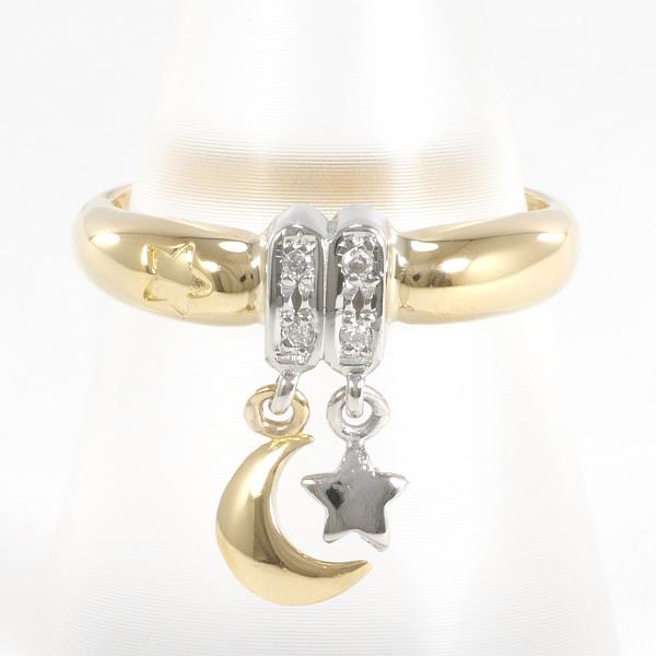 Platinum PT900 & K18YG Diamond Ladies Ring, Size 12, 0.03ct Diamond, Total Weight Approx 3.3g
