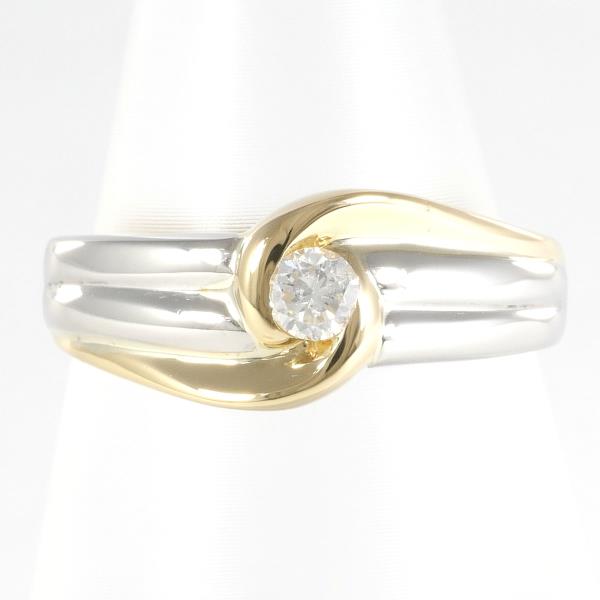 Platinum PT900 & K18YG Diamond Ladies Ring, Size 12.5, 0.13ct Diamond, Total Weight Approx 2.8g