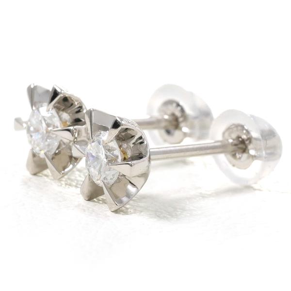 Platinum PT900 Stud Earrings with 0.15 ct Diamond x2, Total Weight about 1.1g for Ladies (Pre-Owned)