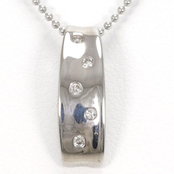 Ladies' K18 White Gold Necklace, approx. 40cm, with 0.06 ct Diamond