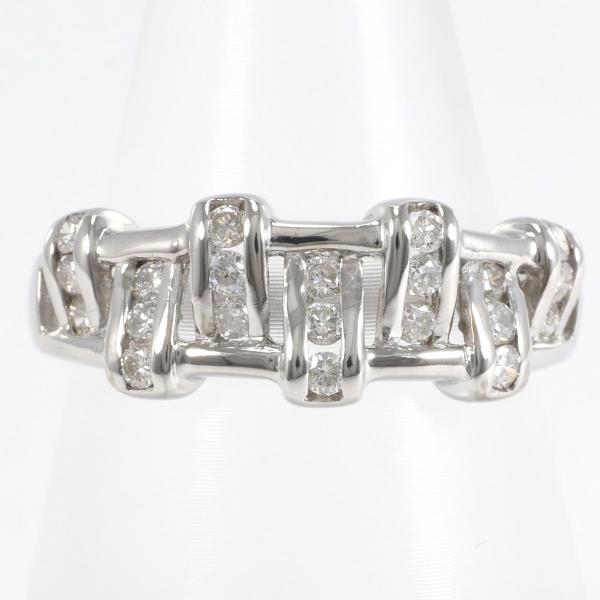 0.35ct Diamond Design Ring in K18 White Gold, 12.5, Silver, Women’s (Used)