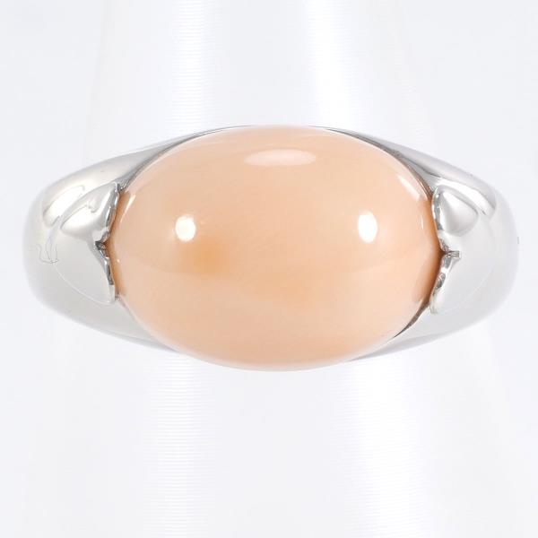 Platinum PT900 Ring with Coral, 11, Pink, Women’s - (Used)