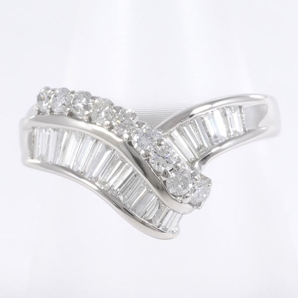 PT900 Platinum Ring with Diamonds (0.61ct and 0.33ct), Size 12.5, Total Weight Approx. 5.6g