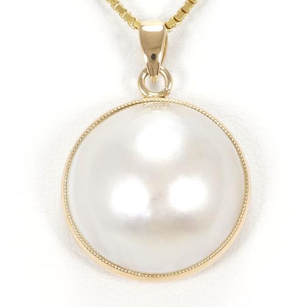 Ladies' K18 Yellow Gold Necklace, approx. 40cm, featuring Mabe Pearl