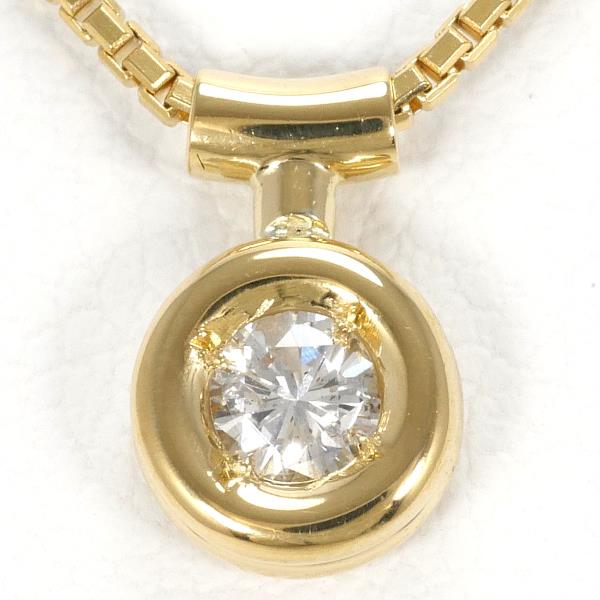 K18 Yellow Gold Necklace with Diamond 0.13, Total Weight Approximately 3.8g, 39cm