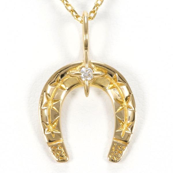 K18 Yellow Gold 0.03ct Diamond Necklace total Weight about 3.8g length about 42cm - For Women (Pre-owned)