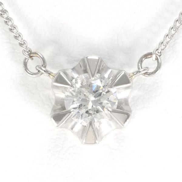 PT850 Platinum Necklace with Diamond 0.47, Approximate Total Weight 3.5g, Length 44cm