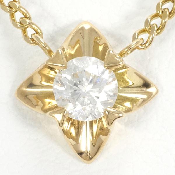 Single Piece Diamond Necklace 0.30ct in K18 Yellow Gold for Women (Pre-Owned)