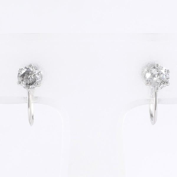 Platinum PT900 Diamond Earrings 0.25ct each - Silver Ladies, Approximately 1.2g