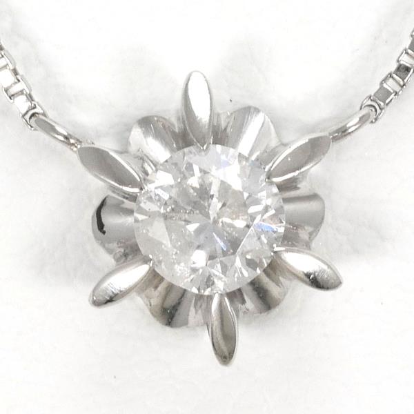 PT850 Platinum Necklace with 0.330ct Diamond, Approximately 41cm, Weighs Approximately 3.1g