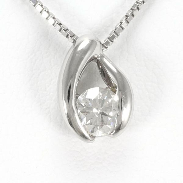 PT900/PT850 Platinum Diamond 0.30 & 0.68 Necklace, Ladies Silver, Approx. 40cm - Natural Diamonds, Preowned