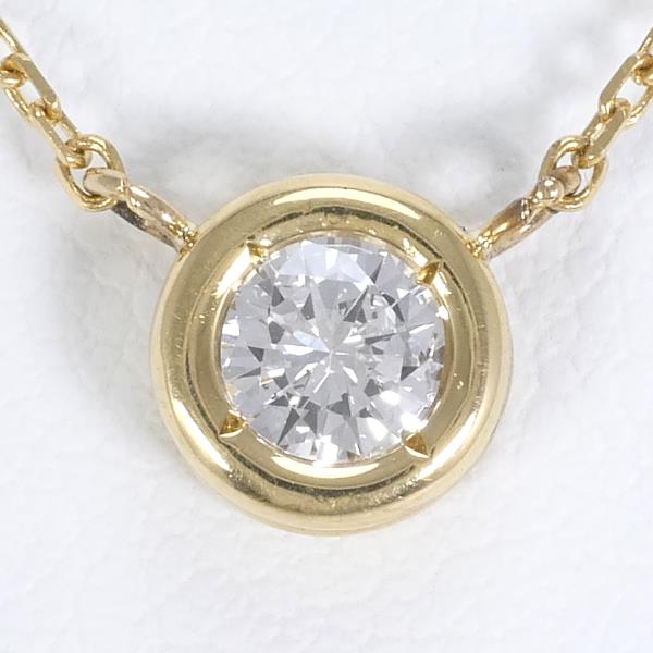 18K Yellow Gold Necklace Featuring Approximately 0.24ct VS2 Diamond and Weighing Around 2.1g, 40cm Length