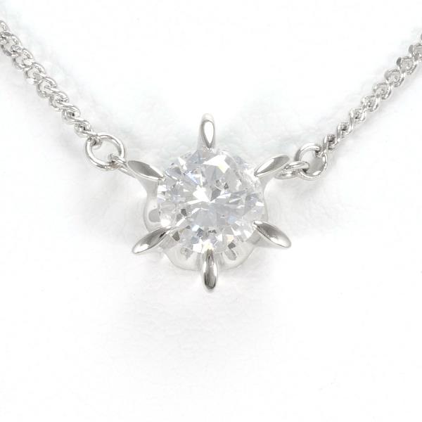 "PT850 Platinum Necklace with 0.55ct Diamond - Total Weight approx. 3.9g, Length approx. 39cm for Women"