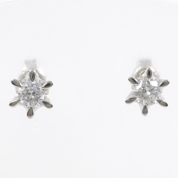 Platinum PT900 Earrings with 0.21 Carat Diamond ×2, VS2 SI1, Weighs Approx 2.0g