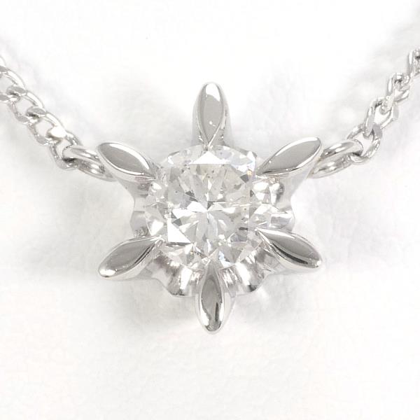 Platinum PT850 Diamond Necklace 0.395 ct with Authenticity Certificate, Weight Approximately 4.8g, Length About 40cm, Women's Silver Necklace