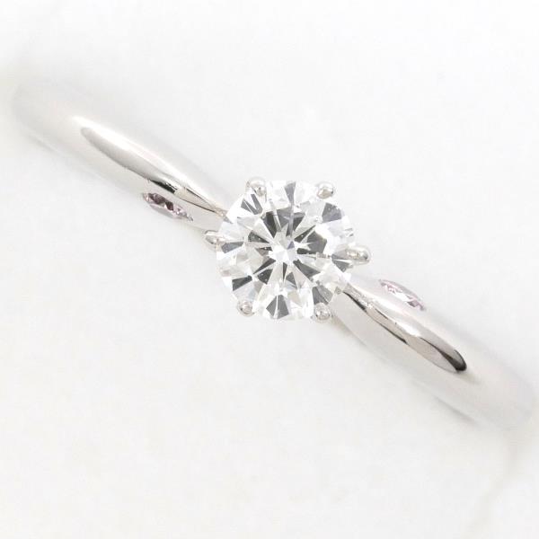 PT900 Platinum Ring, Diamond 0.24ct, Pink Diamond 0.04ct, Size 10, Total weight approx. 2.8g - Ladies'