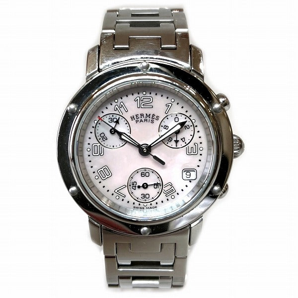 Hermes Clipper Pink Ladies Chronograph Wristwatch CL1.310