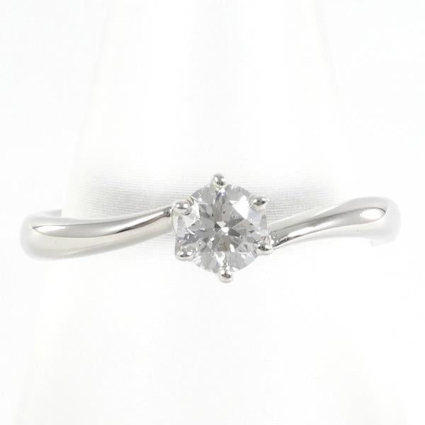 PT950 Diamond Ring - 0.255 CT, Size 6.5, 2.9gm Total Weight, Ladies' Silver Jewelry