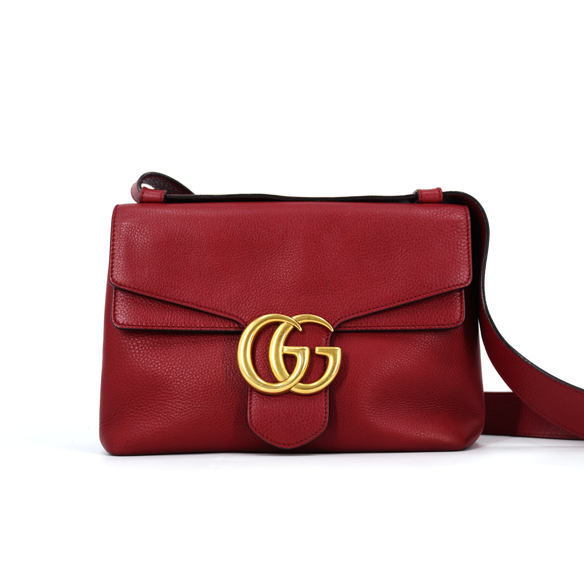 GG Marmont Leather Shoulder Bag 401173