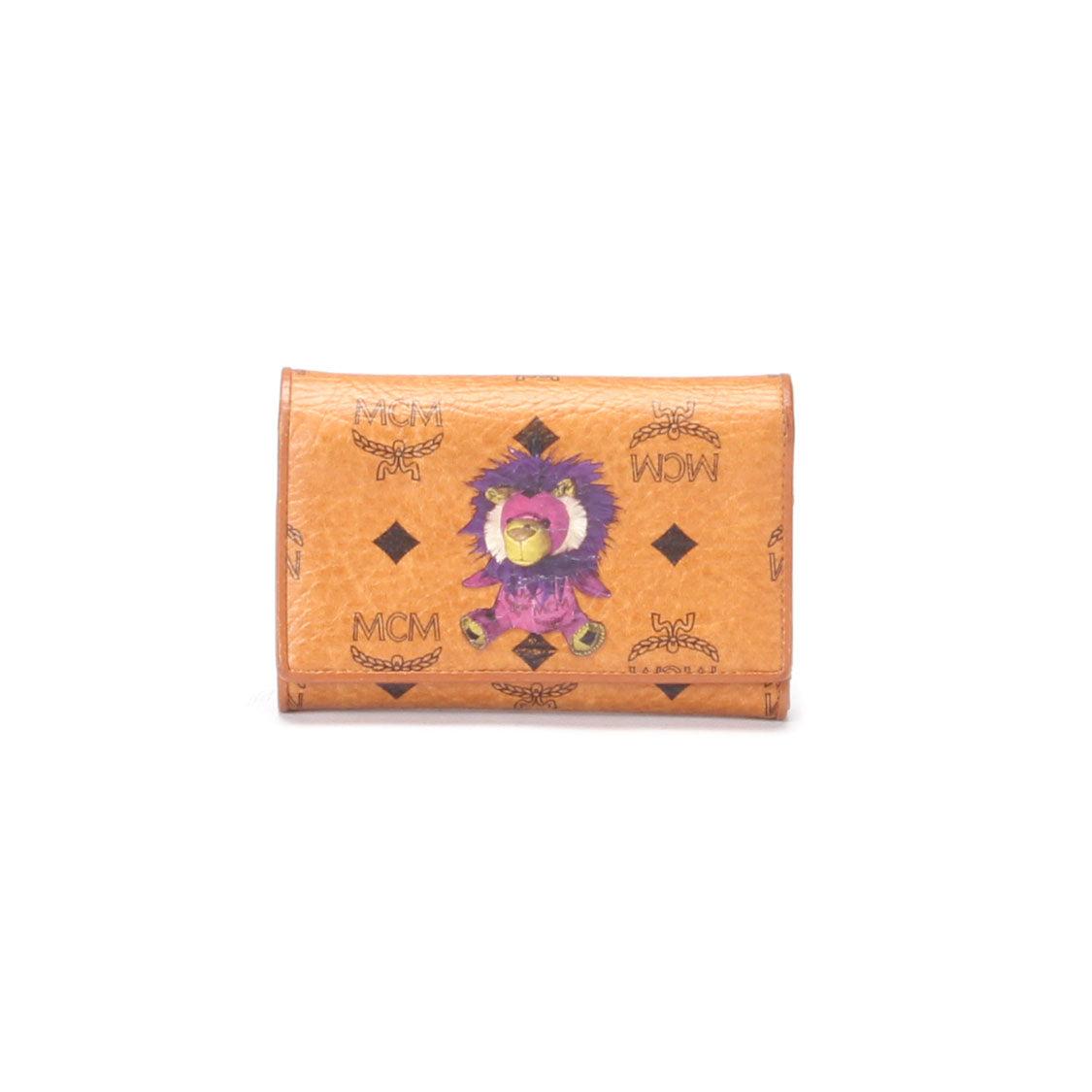 Visetos Lion Printed Leather Small Wallet