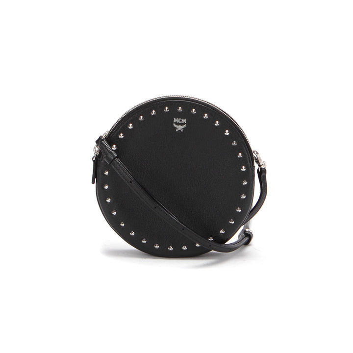 Studded Leather Round Crossbody Bag