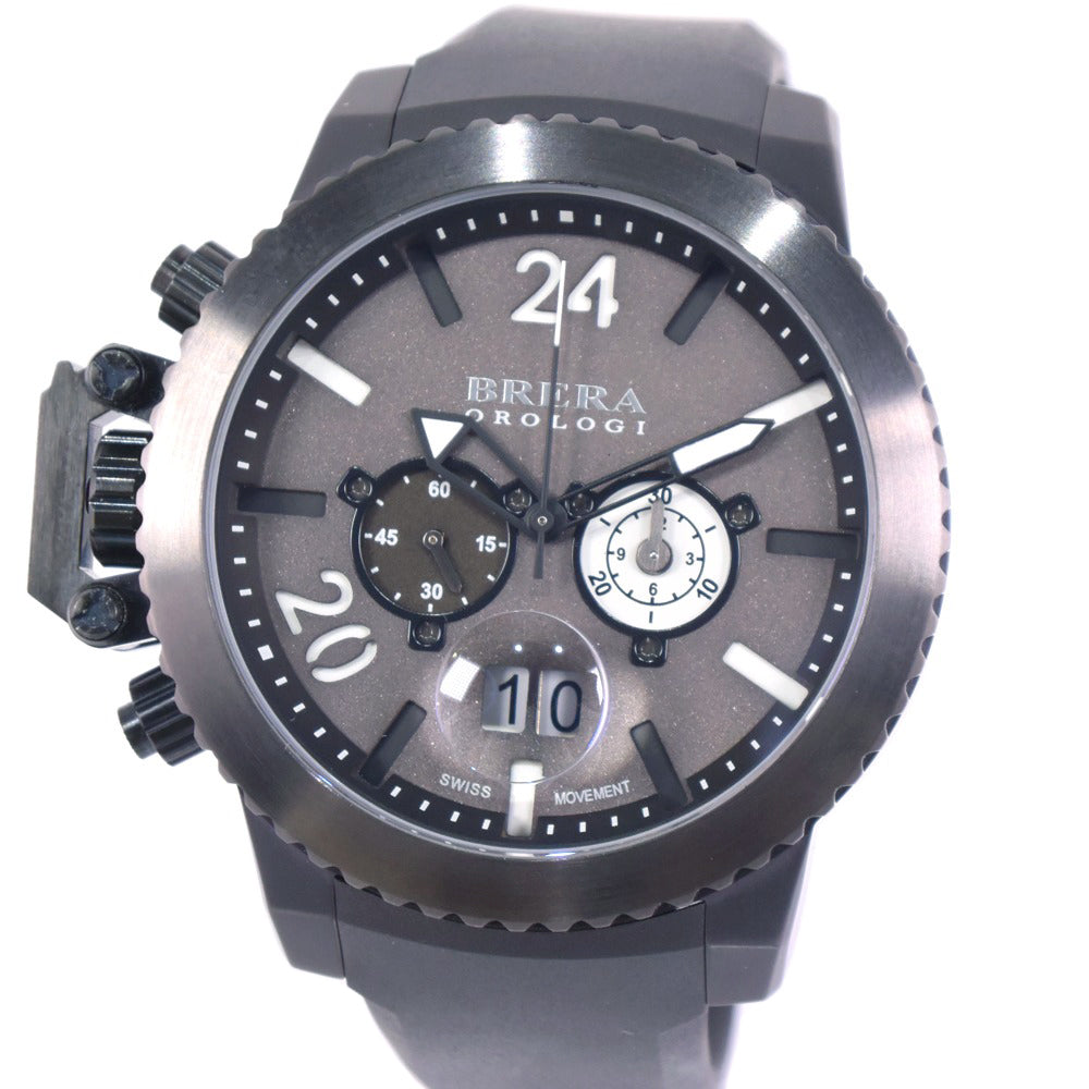 Brera Orologi Southpaw Model Men's Wristwatch, Stainless Steel & Rubber, Black, Quartz - Pre-loved, Grade A+ BRML2C48