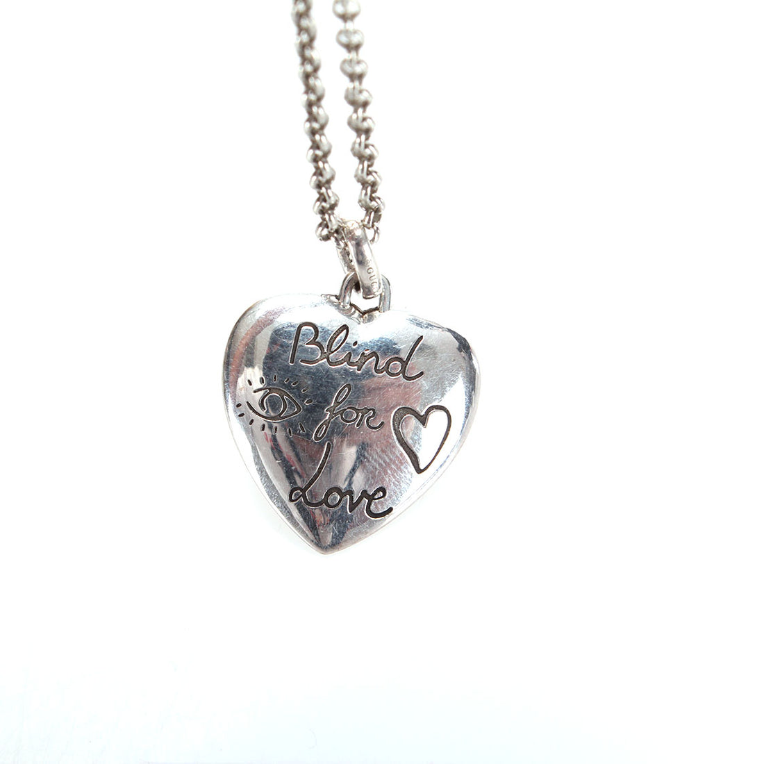 Blind for Love Heart Pendant Necklace