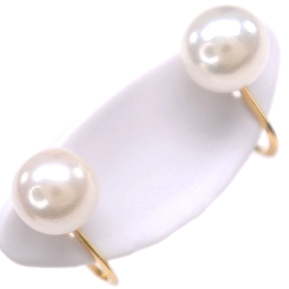 Pearl Earrings 7.0mm in K18 Yellow Gold, Women's