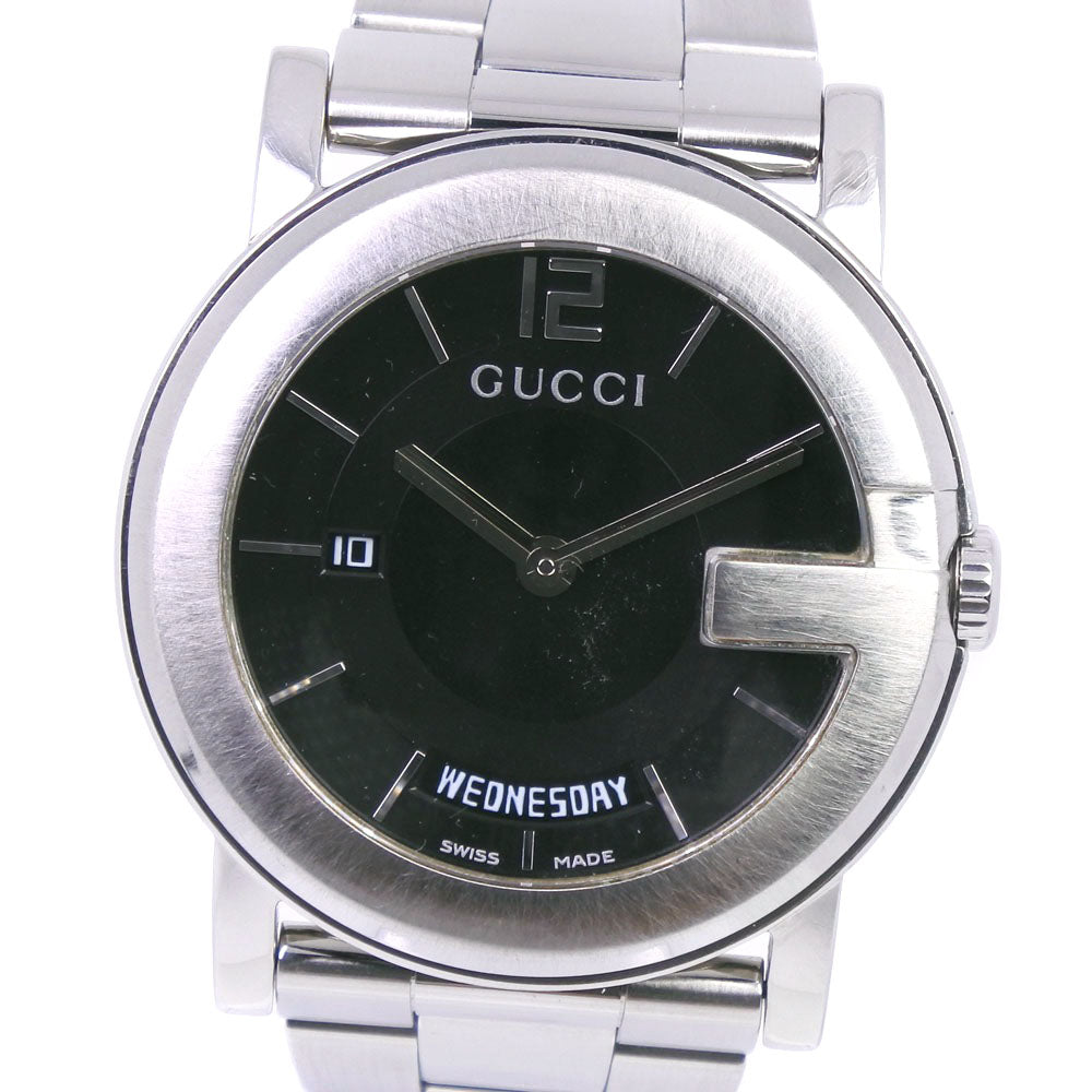 Gucci  Gucci G-Chrono Collection Day-date 101M Unisex Watch, Stainless Steel, Quartz, Analog Display, Black Dial [Pre-owned] Metal Quartz 101M in Good condition