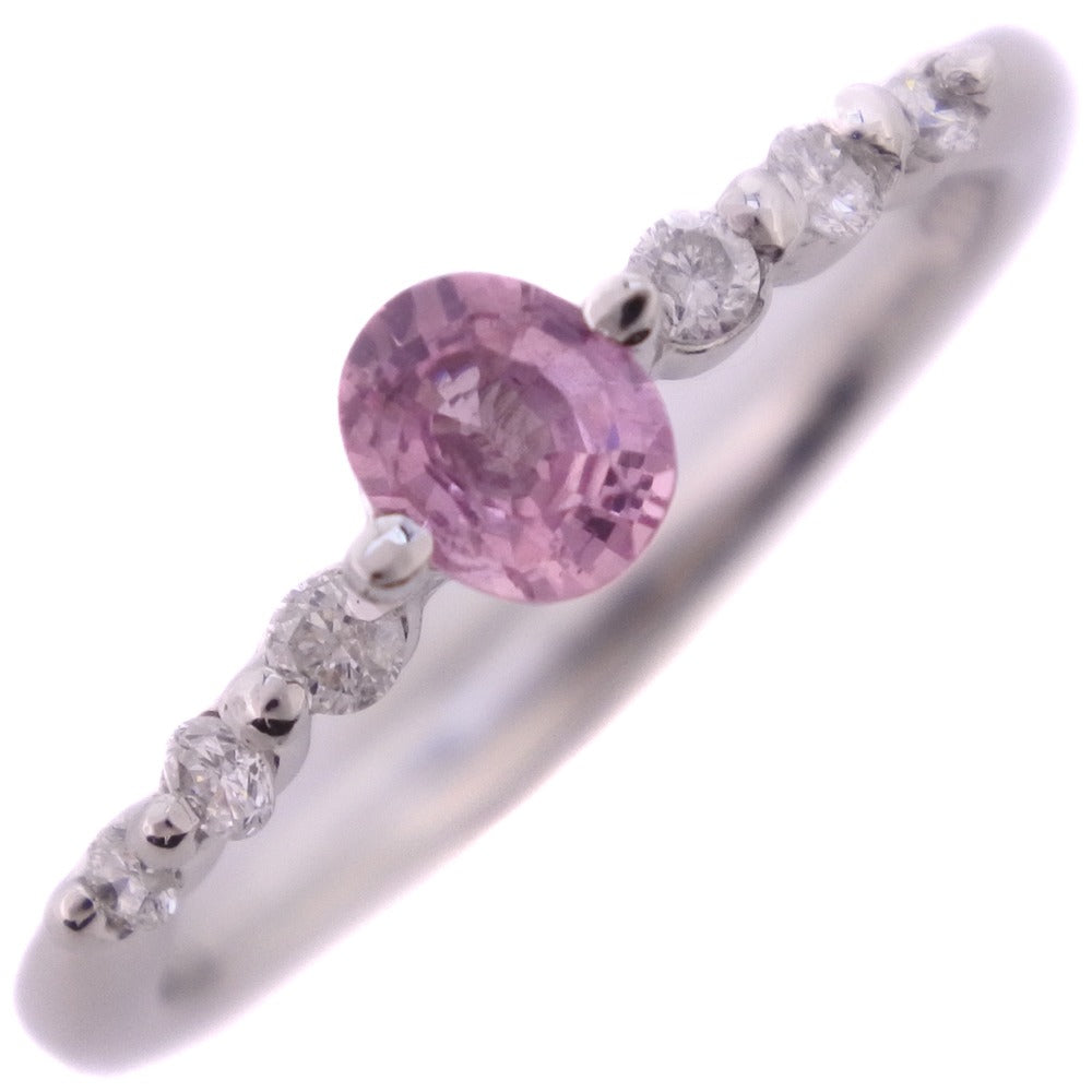 [LuxUness]  Size 12 Pink Sapphire Ring set in Pt900 Platinum, Women's Metal Ring in Excellent condition