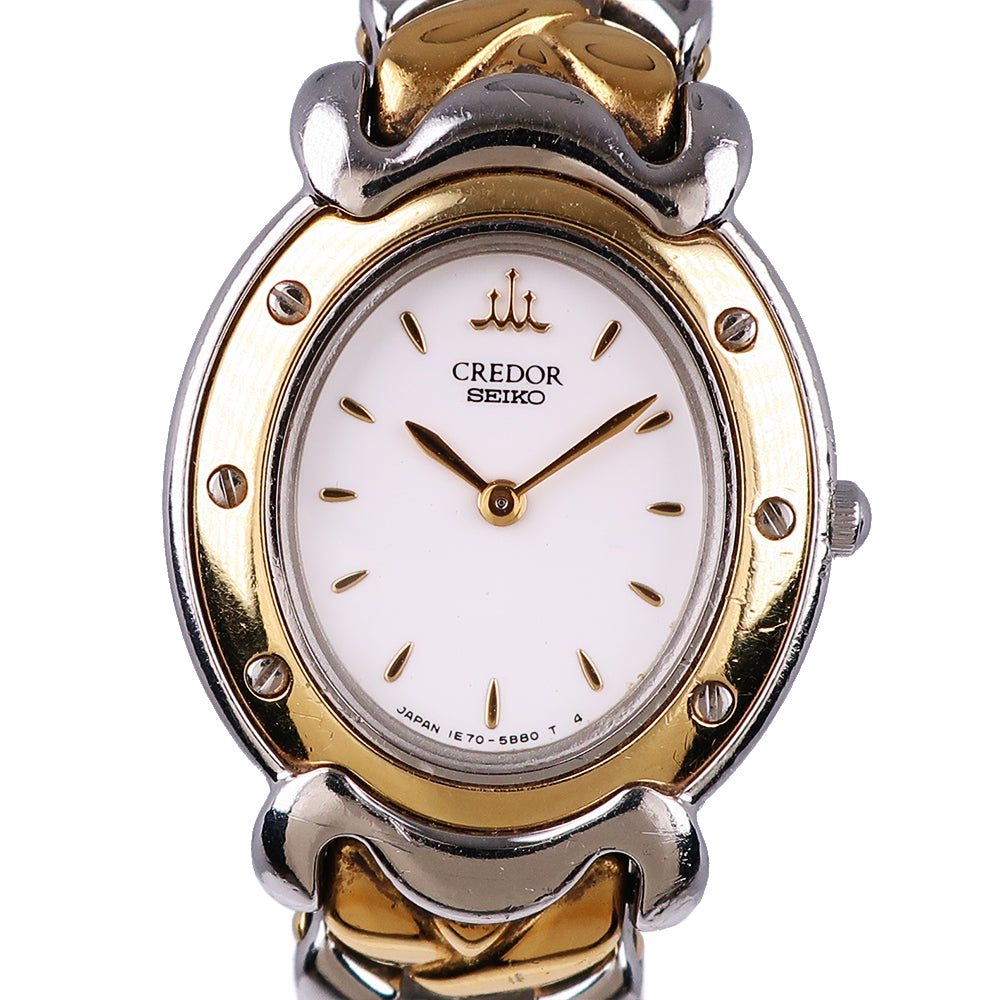 Seiko  Seiko Credor Women's Wristwatch, Gold & Steel, Quartz, White Dial - Pre-loved, Grade A- Metal Quartz 1E70-3A80 in Good condition