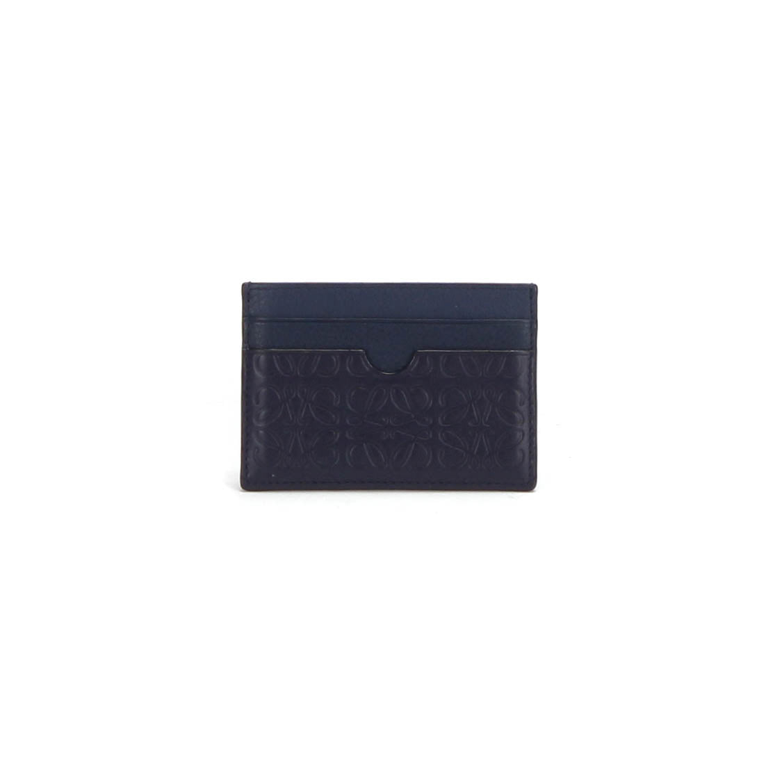 Anagram Embossed Leather Card Holder