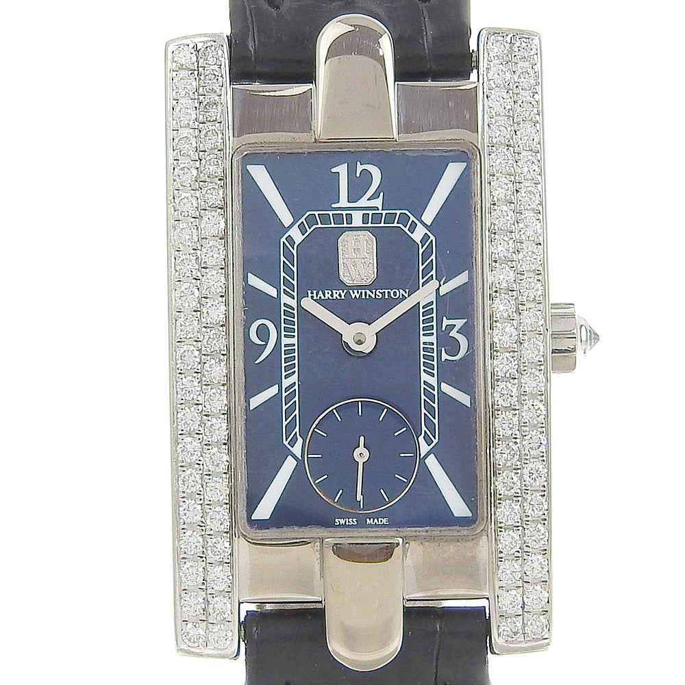 Harry Winston  Harry Winston Avenue 310LQW Women's K18 White Gold, Diamond & Leather Quartz Watch with Blue Dial (A+ Rank Pre-owned) Metal Quartz 310LQW in Excellent condition