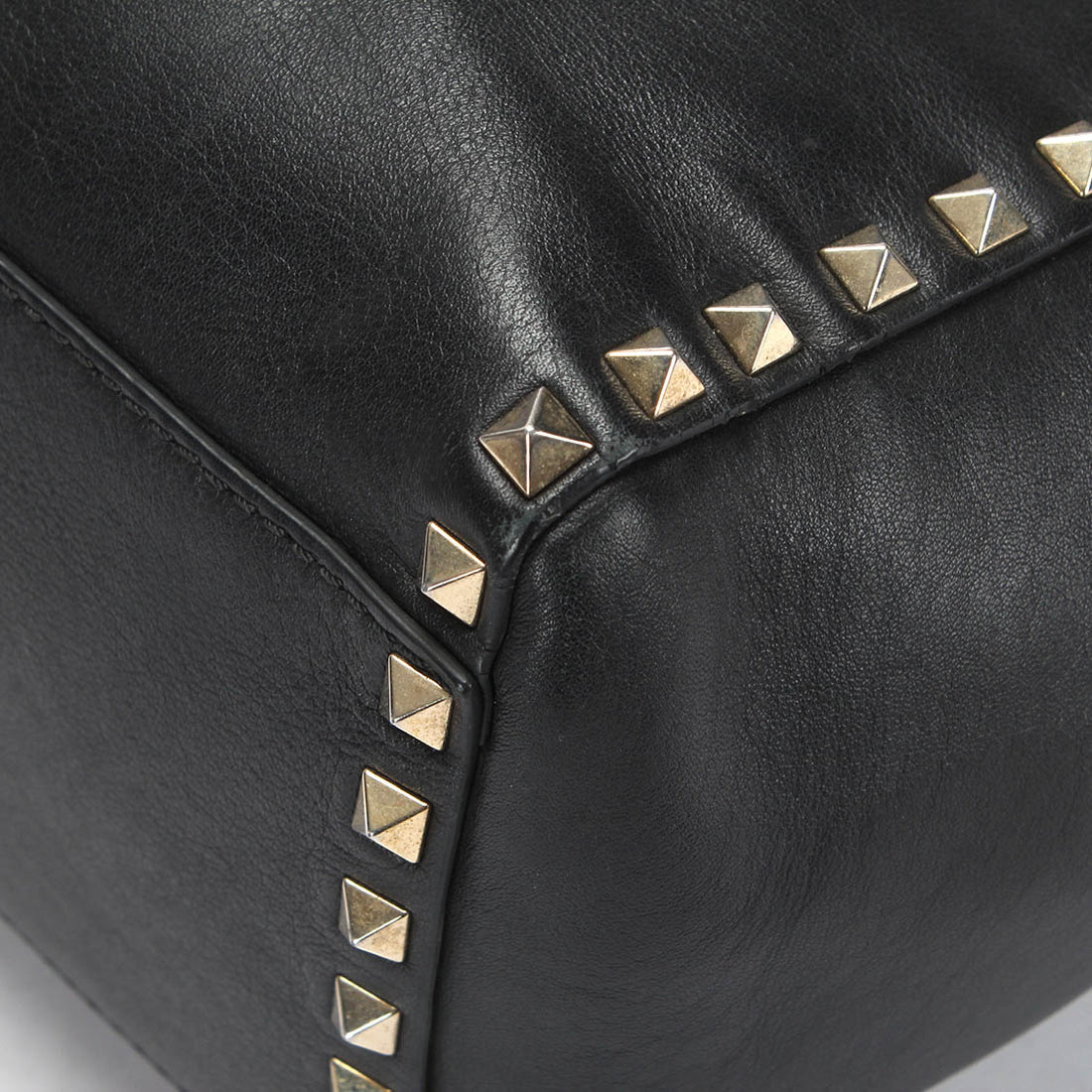 Rockstud Leather Tote Bag