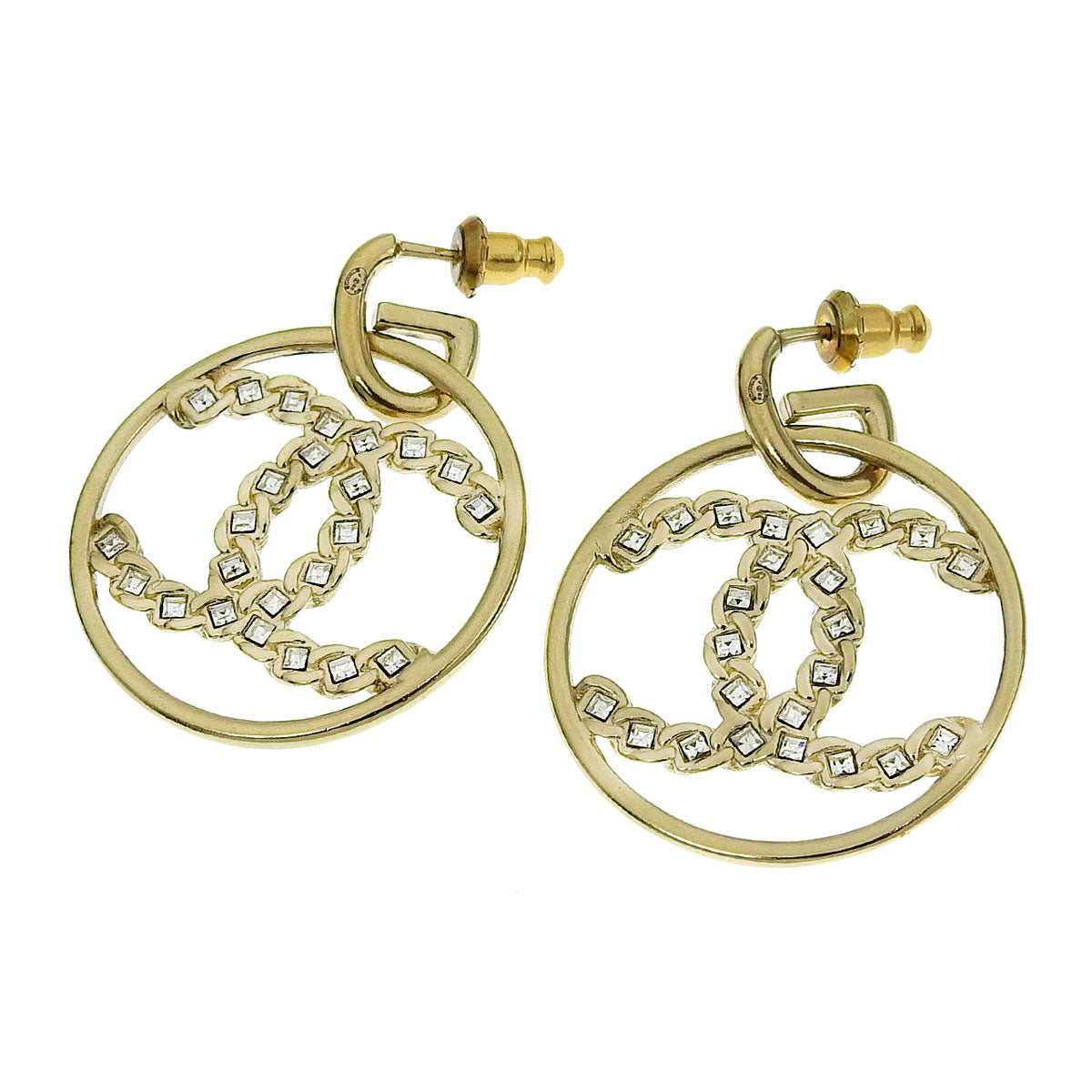 CC Rhinestone Hoop Earrings – LuxUness