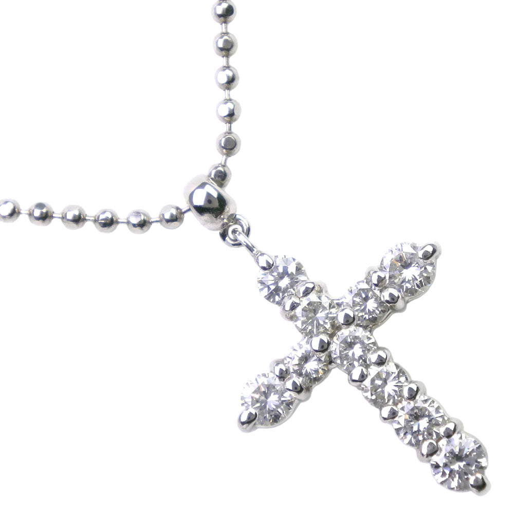 Cross Necklace in Pt850 Platinum with Diamonds 0.51 for Women (Used, A+ Rank)