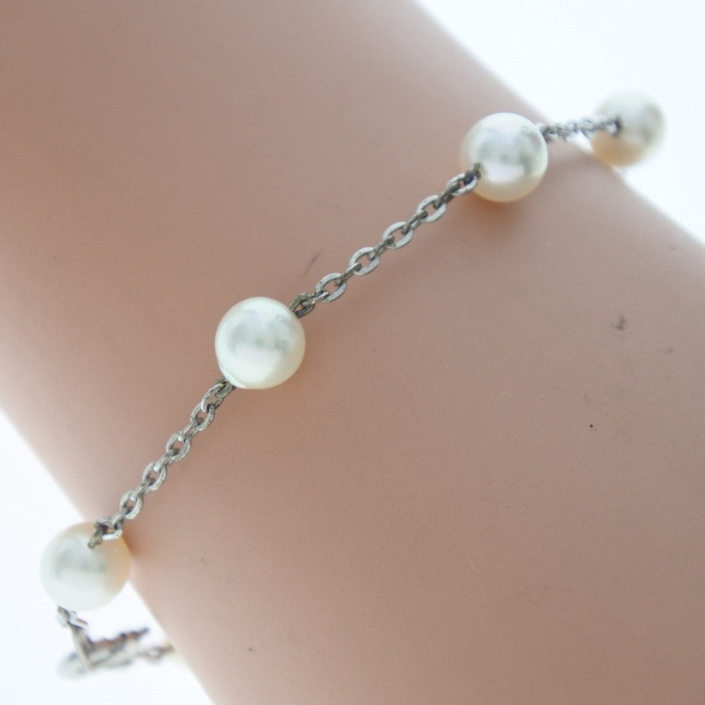 Women's Bracelet in Freshwater Pearl 6mm and Silver from Japan, Excellent Pre-owned Condition