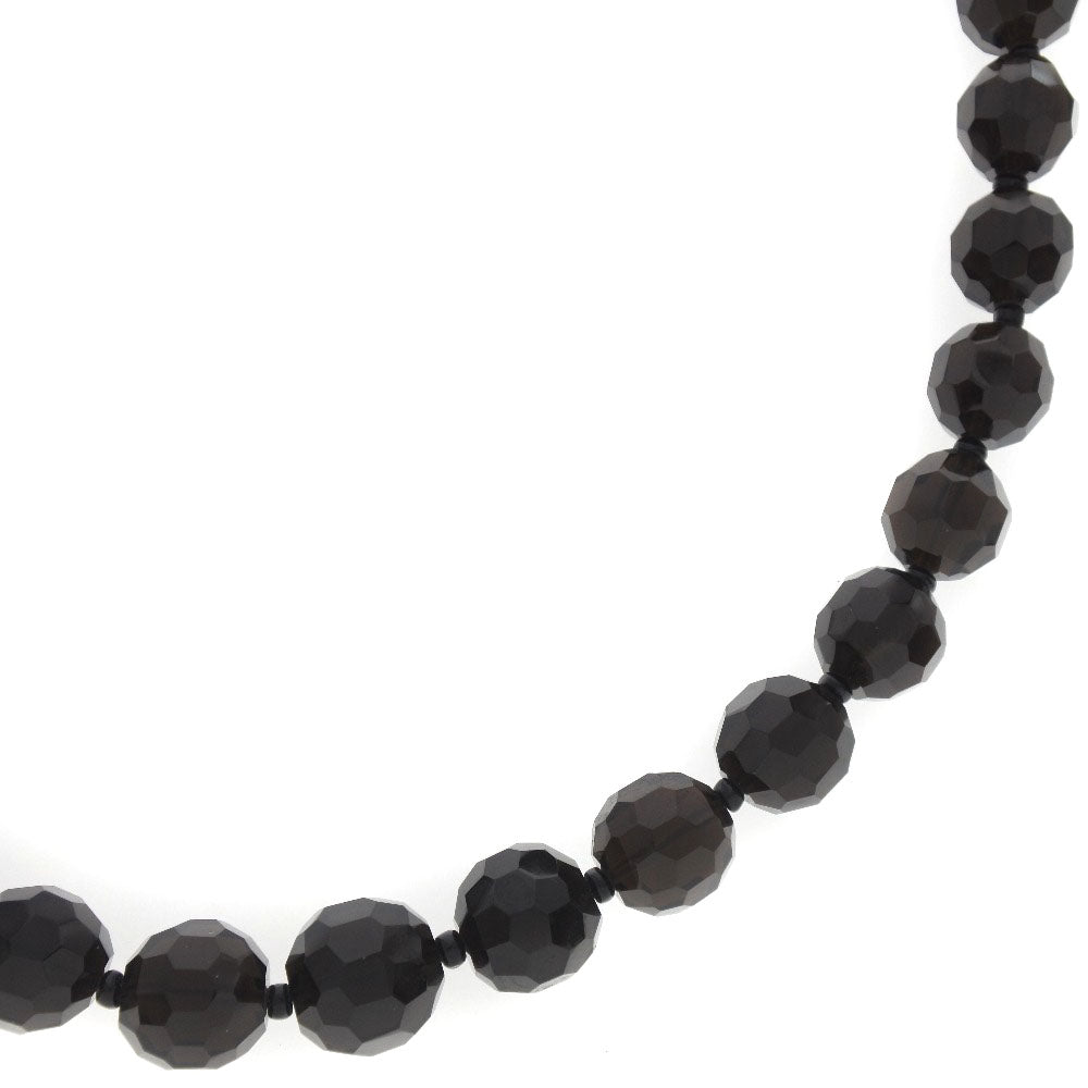 Japanese-Made Necklace with 9.0-13.0mm Onyx and Silver for Women, Pre-Owned, Excellent Condition