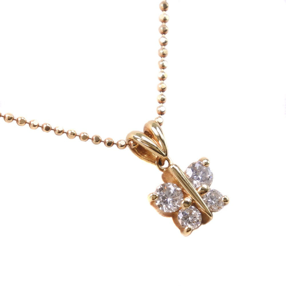 Butterfly Motif Necklace with 0.51 Diamond in K18 Yellow Gold for Women (Second-hand) SA Rank